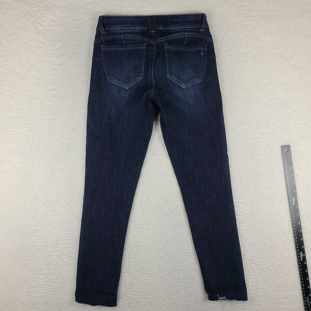 Democracy Jeans Womens 2 Blue Ab Solution Skinny Distress Dark Wash Denim‎ - Picture 11 of 13